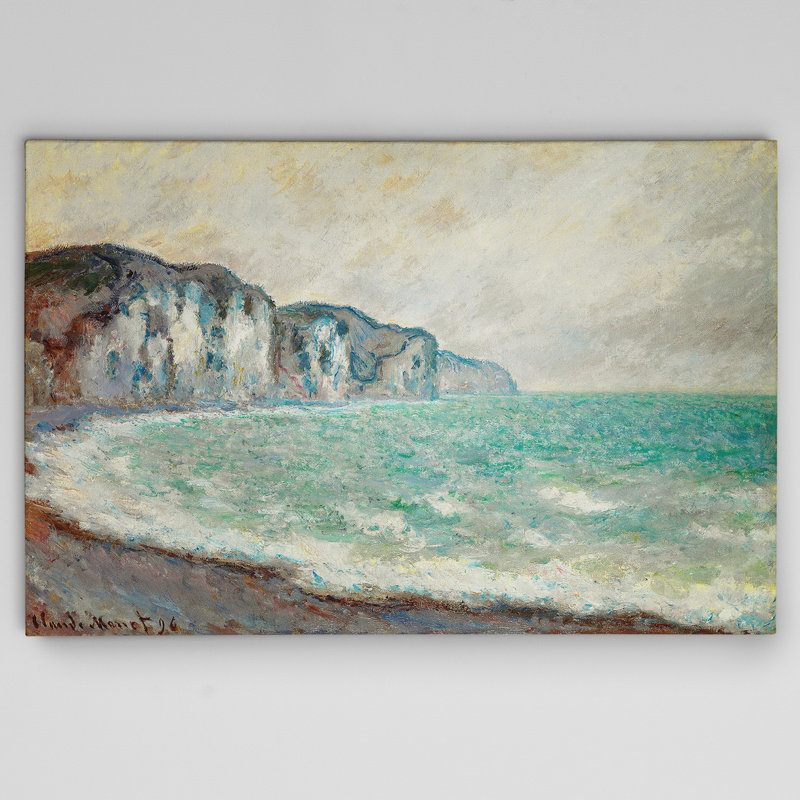 «Cliff at Pourville» par Claude Monet, reproduction d'art sur toile tendue, H 18 po x l 27 po x P 1,5 po