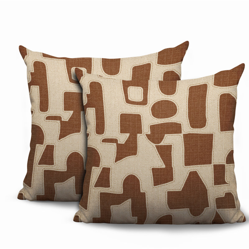 Coussin intérieur / extérieur réversible Jara, Ocre, 16x16