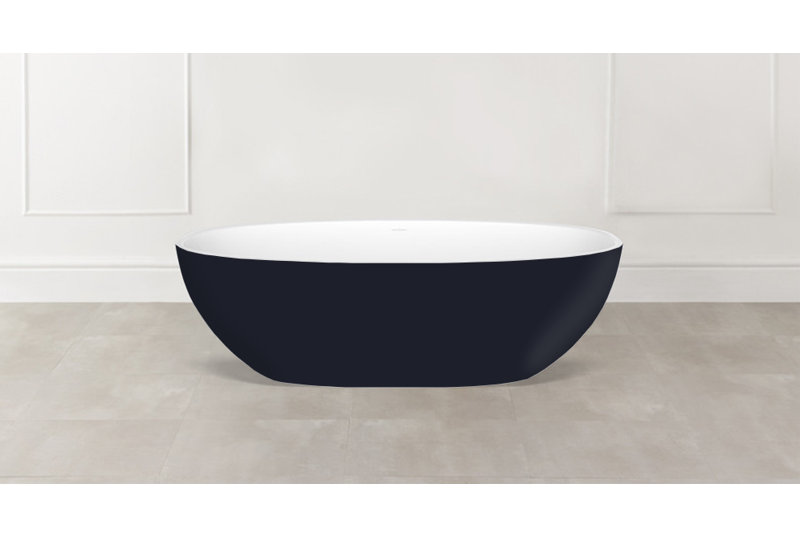 Ios 59.5 in. L Freestanding Soaking Tub, Black Blue