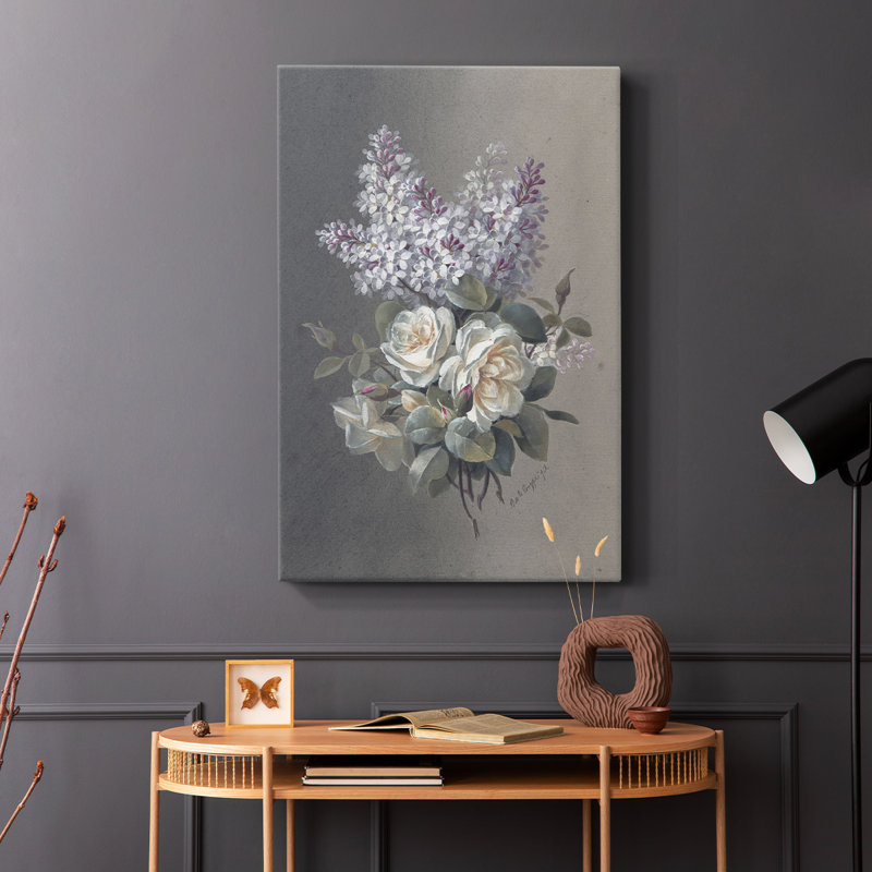 Motif floral rétro CCL XXII - Cavas enveloppés de galerie, H 12 po x l 8 po