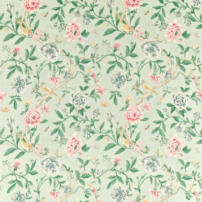 Porcelain Garden Fabric, Rose/Duck Egg