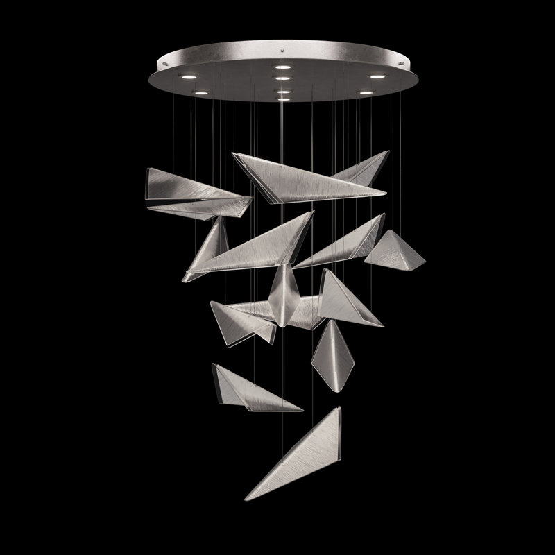 Volo 8 - Light Pendant, Clear Linear, 52", Silver