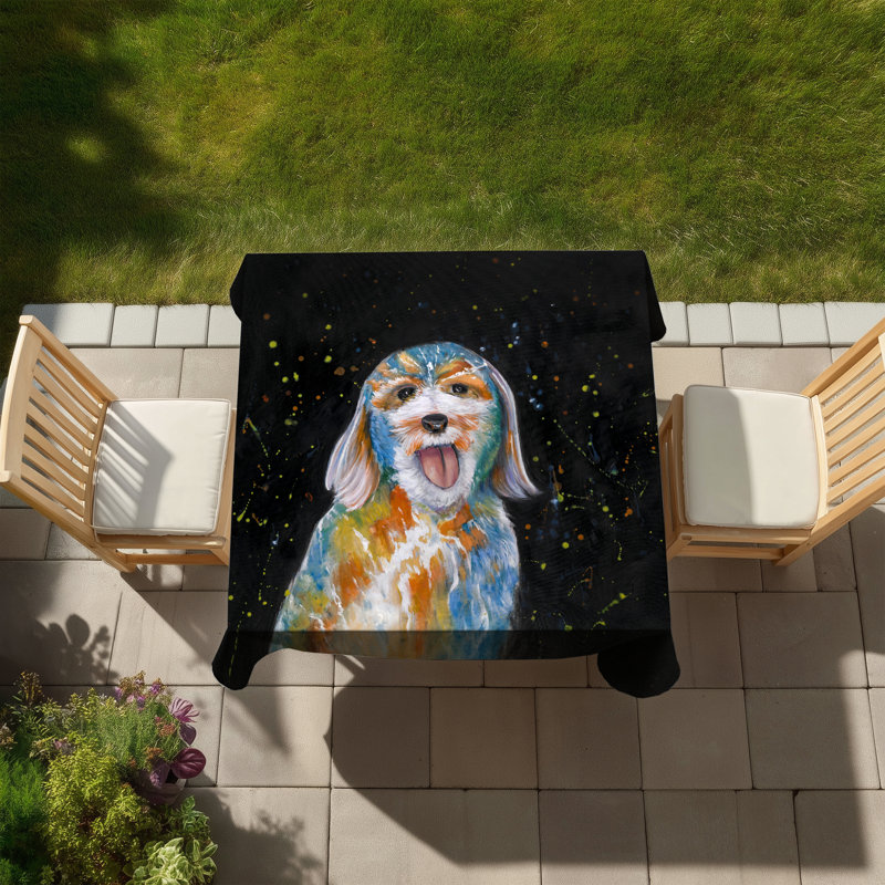 Abstract Labradoodle Tablecloth - Colorful Kids Art Decor