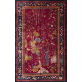Antique Hand Knotted Purple / Lavender / Mauve Chinese Room Size Deco Rug