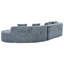 Canapé modulaire courbé de 132 po avec tissu chenille et éponge Vargas Boneless-120347317