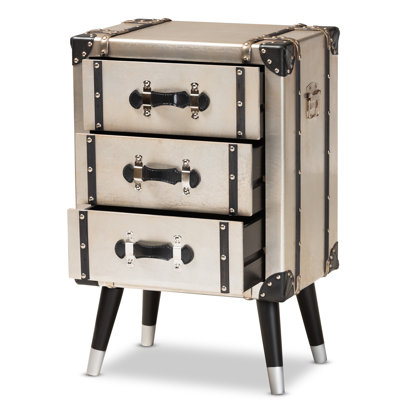 Alvamedina 19.64'' W Metal Nightstand