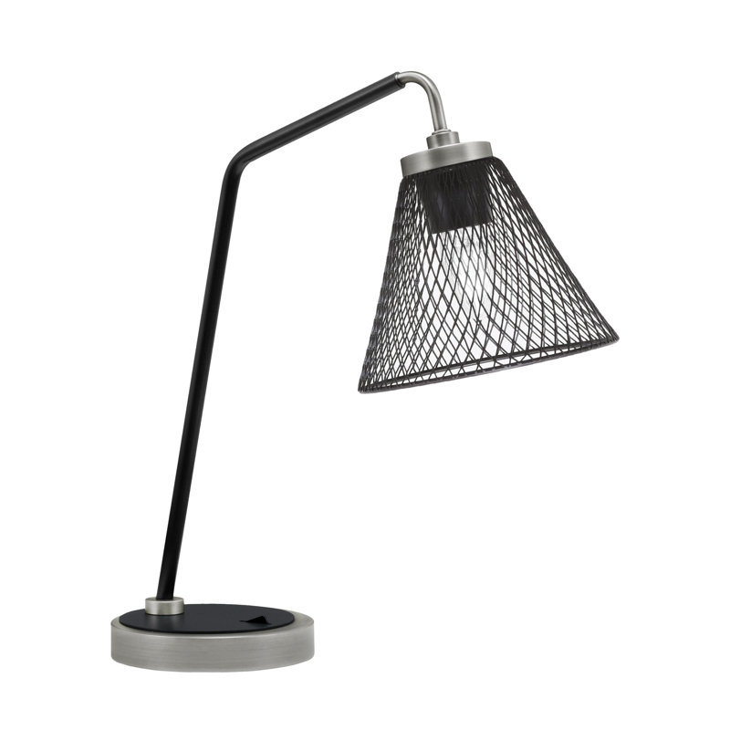Lampe de bureau en acier inoxydable Calila, Graphite / noir mat