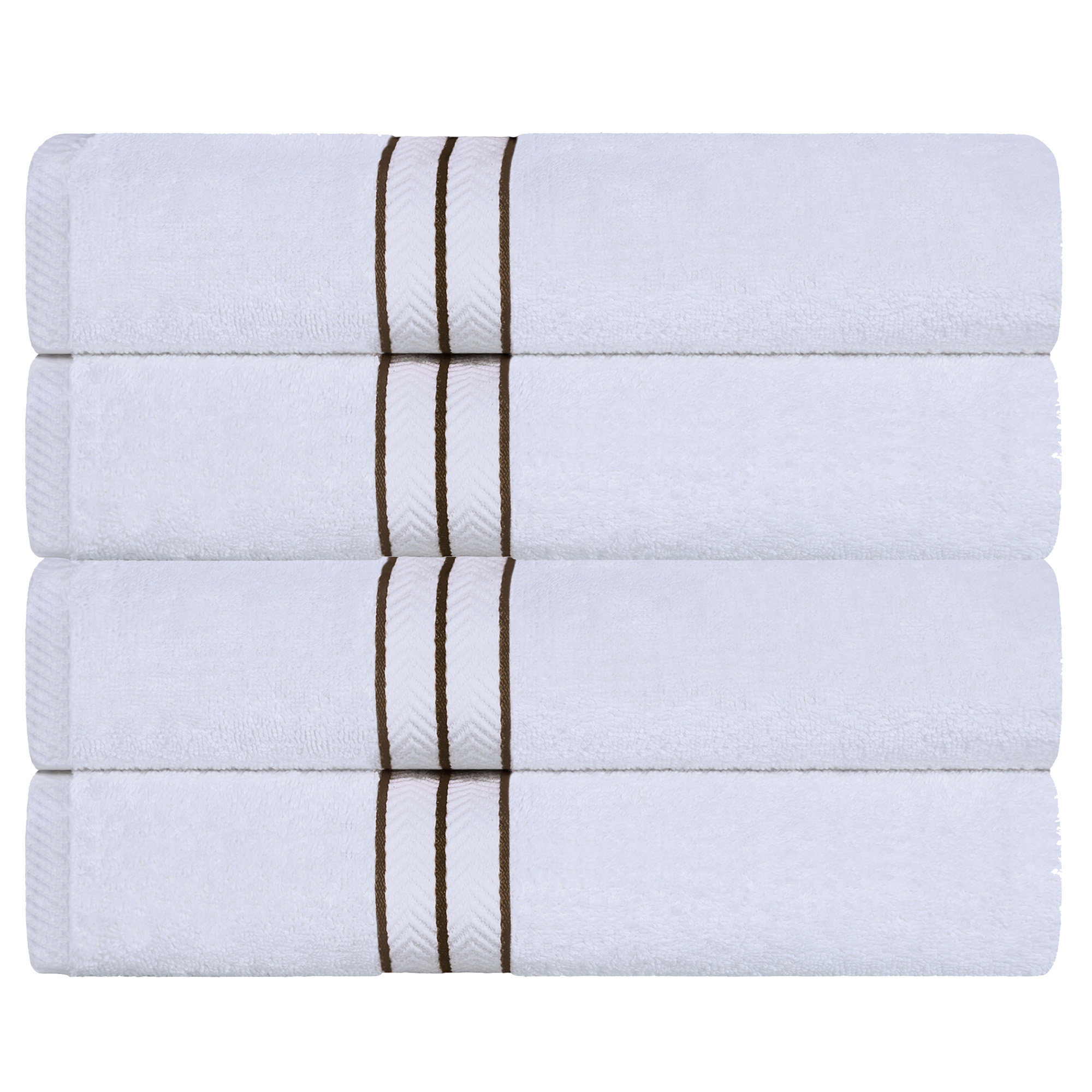 Josann Turkish Cotton Ultra-Plush Solid 4 Piece Bath Towel Set, Latte