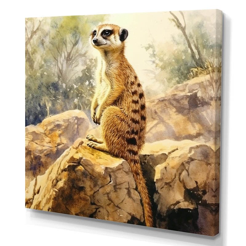 Suricate II, impression sur toile, H 16 po x l 16 po x P 1 po, Toile tendue