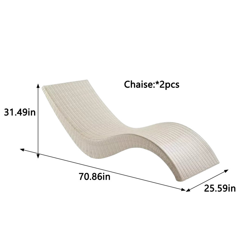 Chaise longue d'extérieur, Blanc