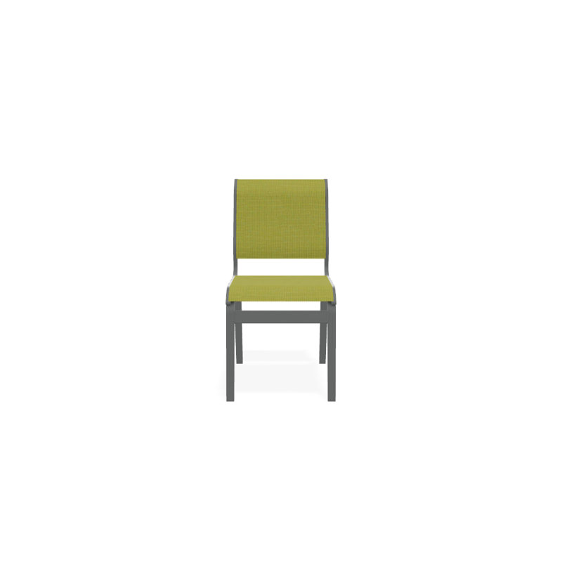 Chaise d'appoint de salle à manger Hiraku, Lime 38D Sunbrella®, Graphite texturé