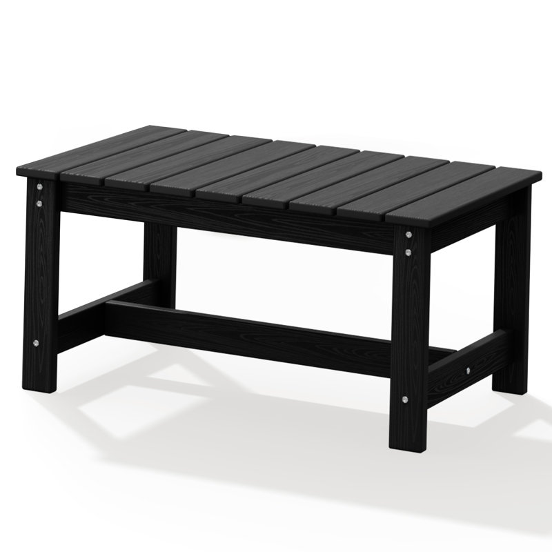 Table basse d'extérieur en PEHD, Noir, noir, noir, noir