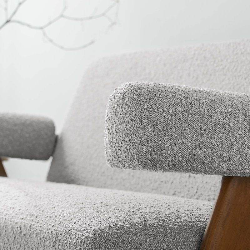 Modway Lyra 59'' Loveseat, Gray Boucle