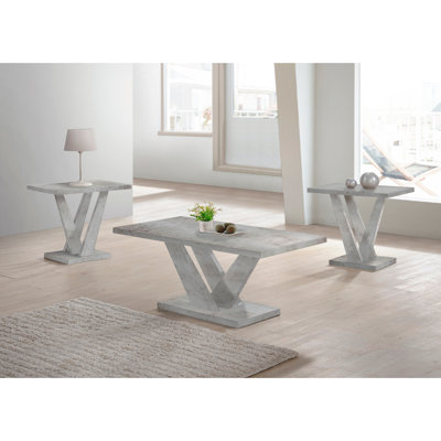 Ensemble de 3 tables basses et 2 tables de bout rectangulaires de style contemporain