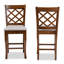 Upholstered Counter Stool with Solid Wood Frame