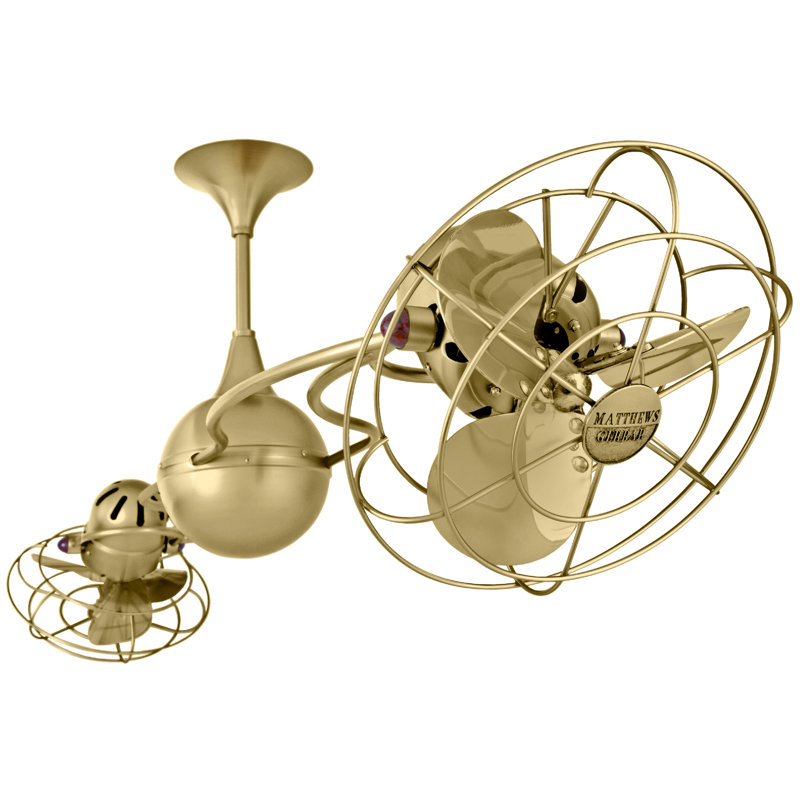 Italo Ventania Downrod Ceiling Fan, Brushed Brass