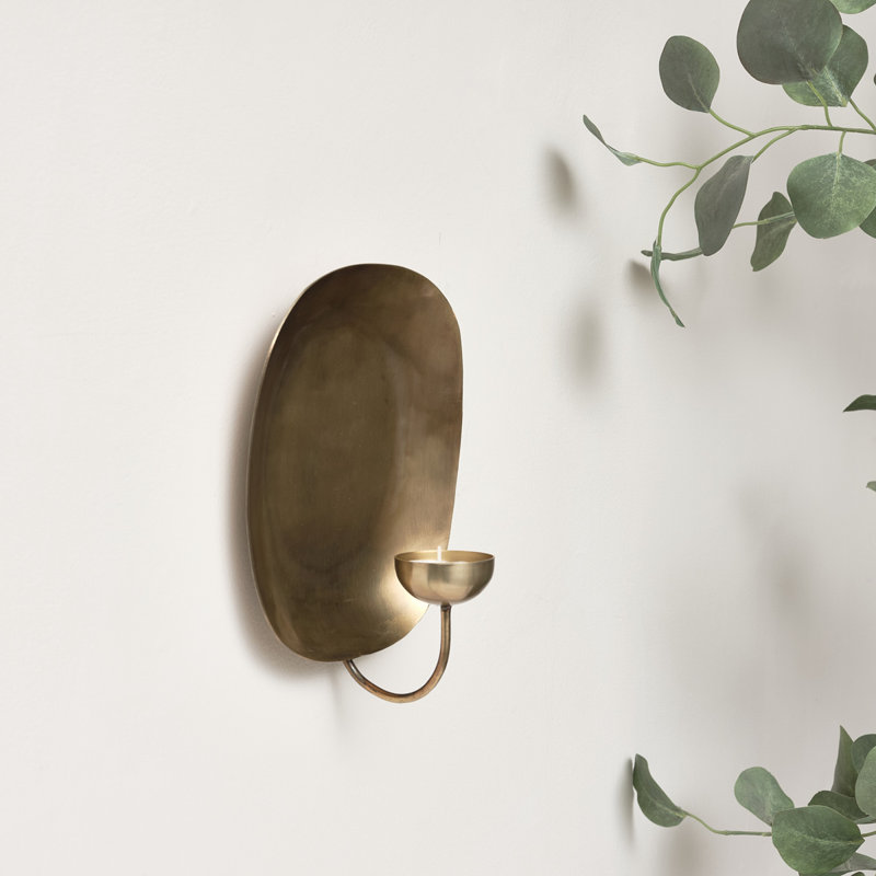 Alephonia Candle Wall Light, Antique Gold