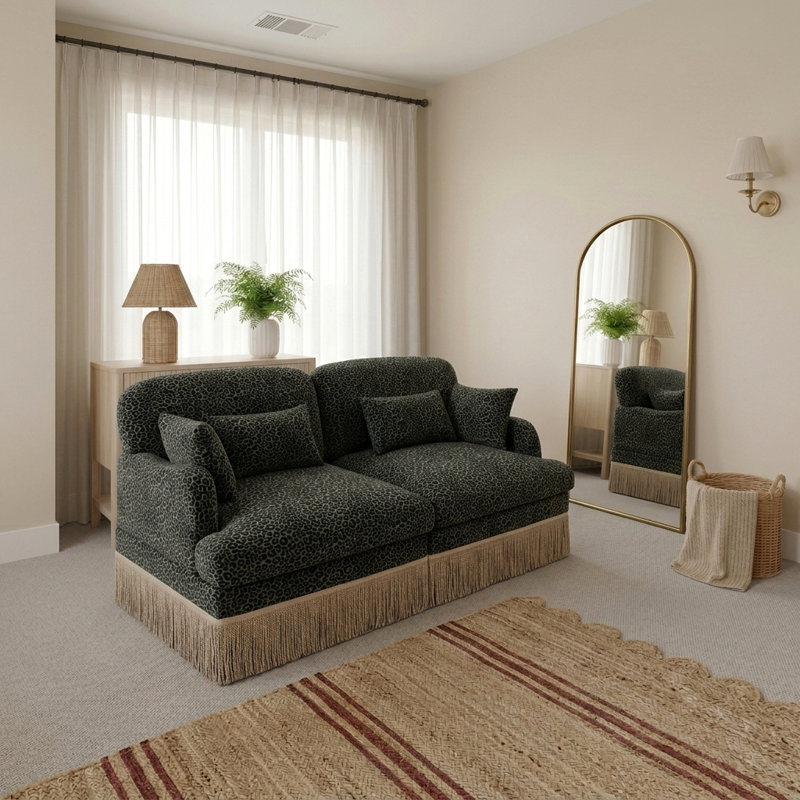 Canapé modulaire Leopard, Vert/noir