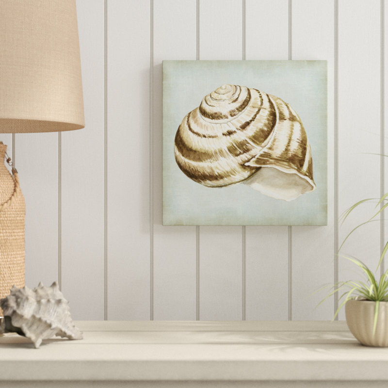 «Sea Dream Shells I», peinture sur toile, H 12 po x l 12 po, Toile tendue