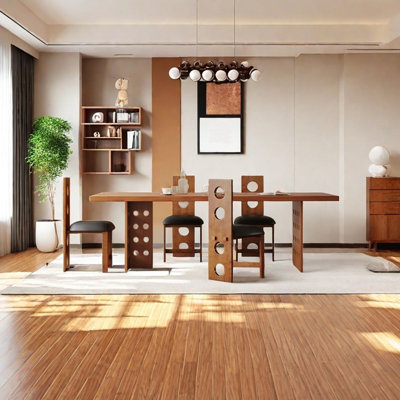 Cherry wood dining table set