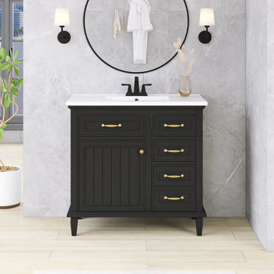 Ensemble de meuble-lavabo autoportant 36 po avec comptoir en céramique 36 po