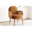 Chaise avec accoudoirs polyvalente avec velours de luxe et structure en bois stable - base brune-686719651