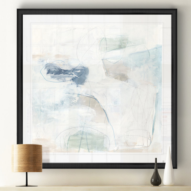 Pebble Coast I - reproduction d'art sur toile, H 17,5 po x l 17,5 po x P 1,5 po, Cadre noir