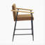 Tabouret de comptoir avec cadre en fer - ensemble de 2 - noir et brun rougeâtre