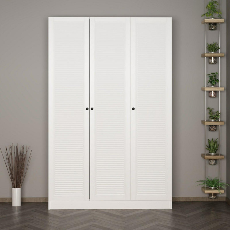 Modern Hall Stand, White, 53.1 x 82.7 x 13.8 inches | 100% Melamine Coated Particle Board, Thickness: 0.7 inches | Stylish Storage Solution for Entryway, Durable & Elegant Design, Perfect for Home Organization
