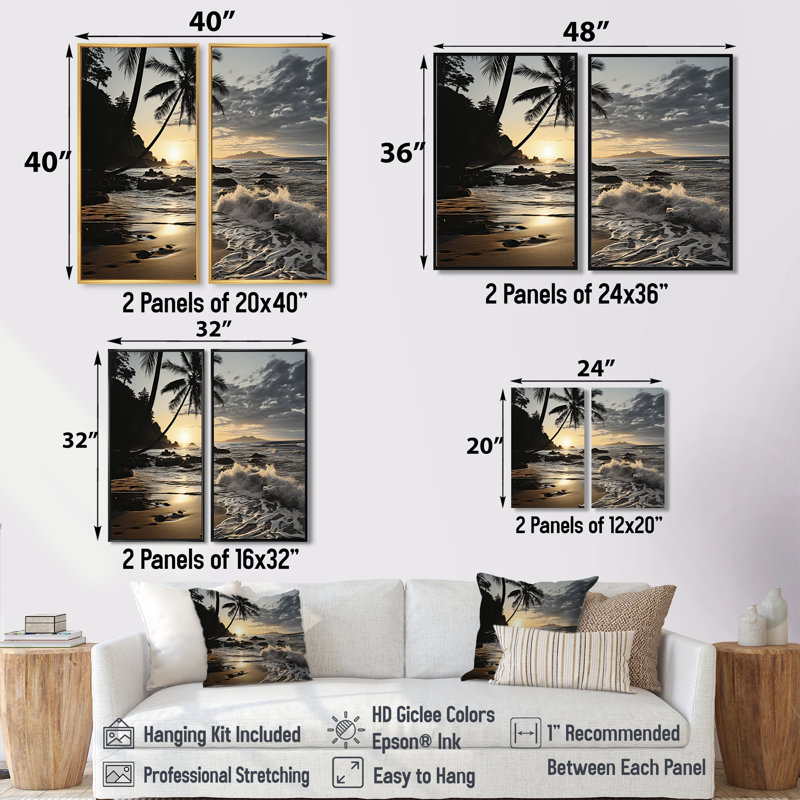 Oldenburg - Large Coastal Beach Canvas Prints, 40" H x 40" W, Silver, Floater Framed Print