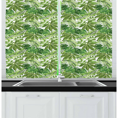 Floral Pointed Kitchen Curtain