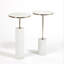 Tall Cored Marble Table-Nickel