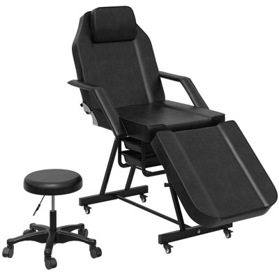 Kenderick Adjustable Tattoo PU Reclining Full Body 2 Piece Chair Set, Spa Salon Tattoo Recliner by Inbox Zero