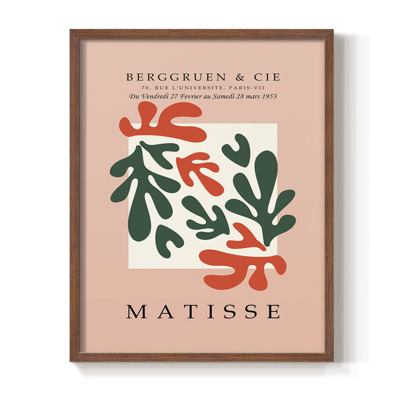 Impression encadrée Matisse Cccxxx - Bois massif, Brun, H 14 po x l 11 po
