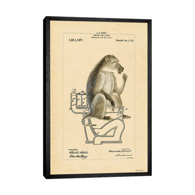 Monkey In Bowl - Print on Canvas