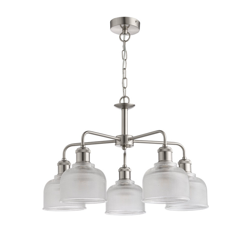 Shafer 5-Light Shaded Chandelier, Satin Silver