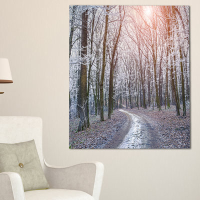 «Misty Trail in Autumn Forest», reproduction de photo sur toile tendue