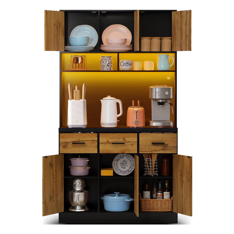 180.5cm Kitchen Pantry, Brown Front