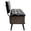 Banc de rangement noir 43,3 pouces