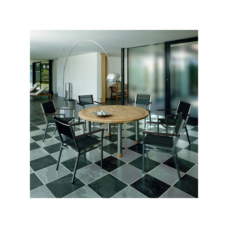 Equinox Dining Armchair, Graphite Finish/Charcoal Sling