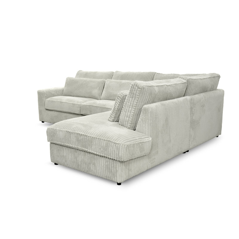 Aazim 4 Seater Corner Sofa , Grey, Right facing
