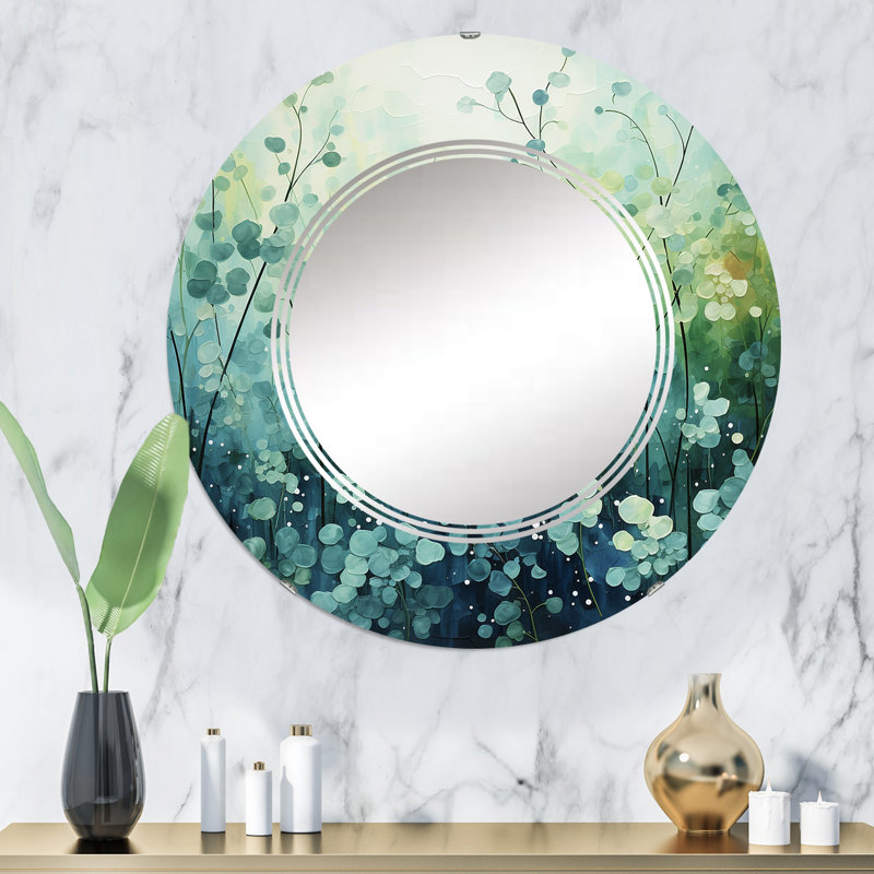 Belisar - Miroir mural moderne rond, 32 po x 32 po