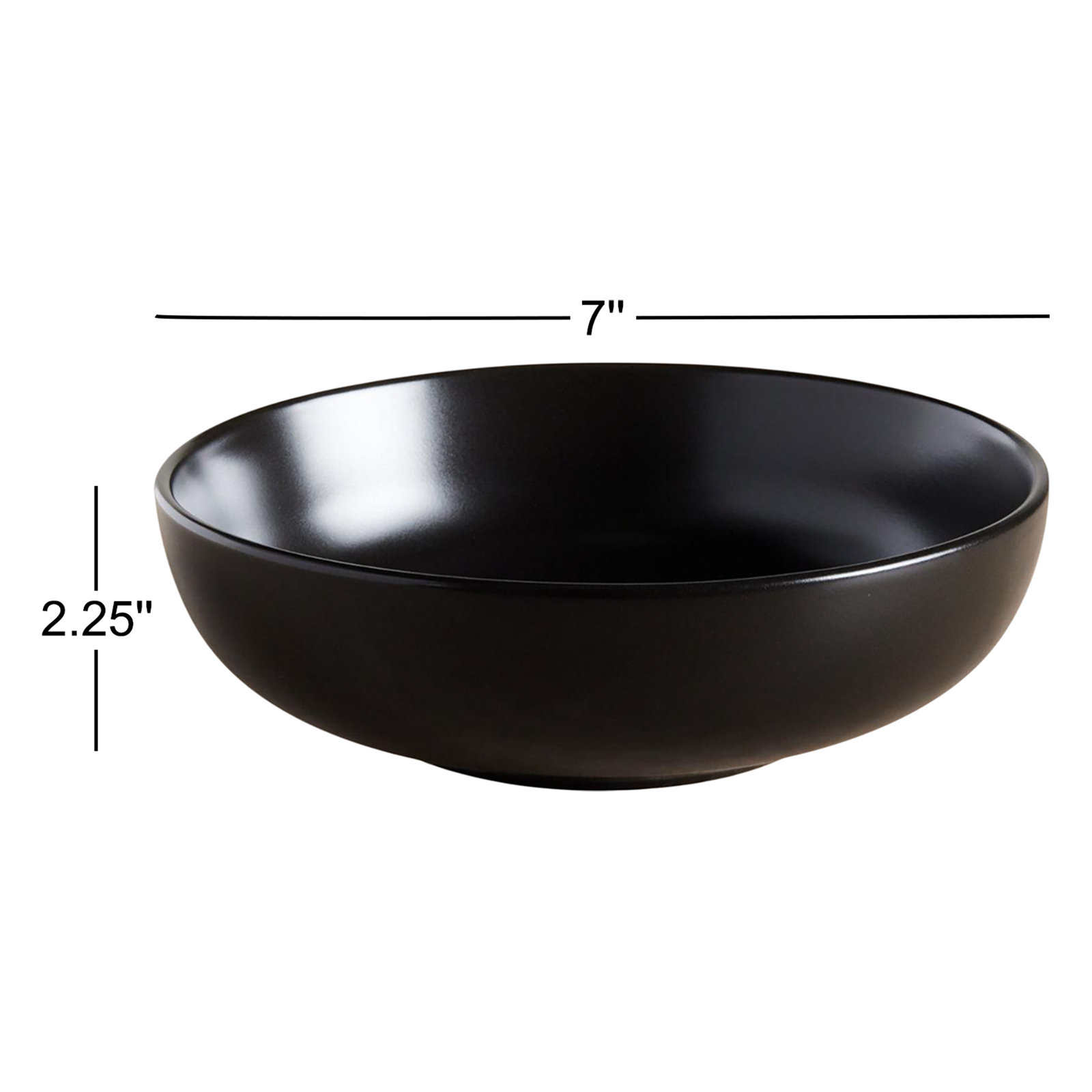 Izie Coupe Stoneware Cereal Bowl, Black