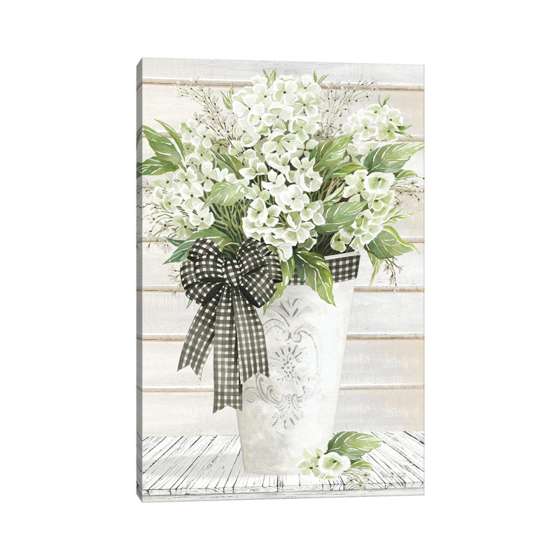 Hortensias blancs - Giclée sur toile tendue avec châssis, H 18 po x l 12 po