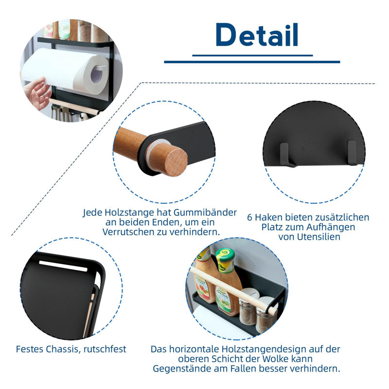 Wall Mounted Required Spice Rack, Black