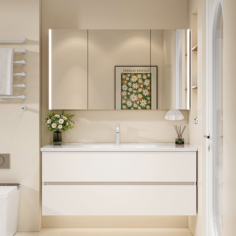 Modern simple white bathroom cabinet