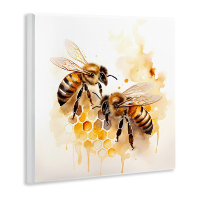 Bee Talk Pair Wall Plaque Art by Petal Prints Design
