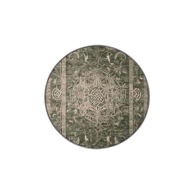 Tapis brun lavable à la machine, Rond 6 pi