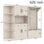 Armoire de couloir gauche / droite beige, rangement et suspension, 5 armoires, 8 tablettes, 4 crochets, imperméable, facile à installer, couleur multifonctionnelle, pour la cuisine, le couloir du salon, avec fonction d'arbre, ronde-121071804