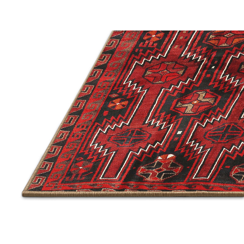 Tapis rouge à motif sud-ouest, Rectangle 5 pi x 7 pi